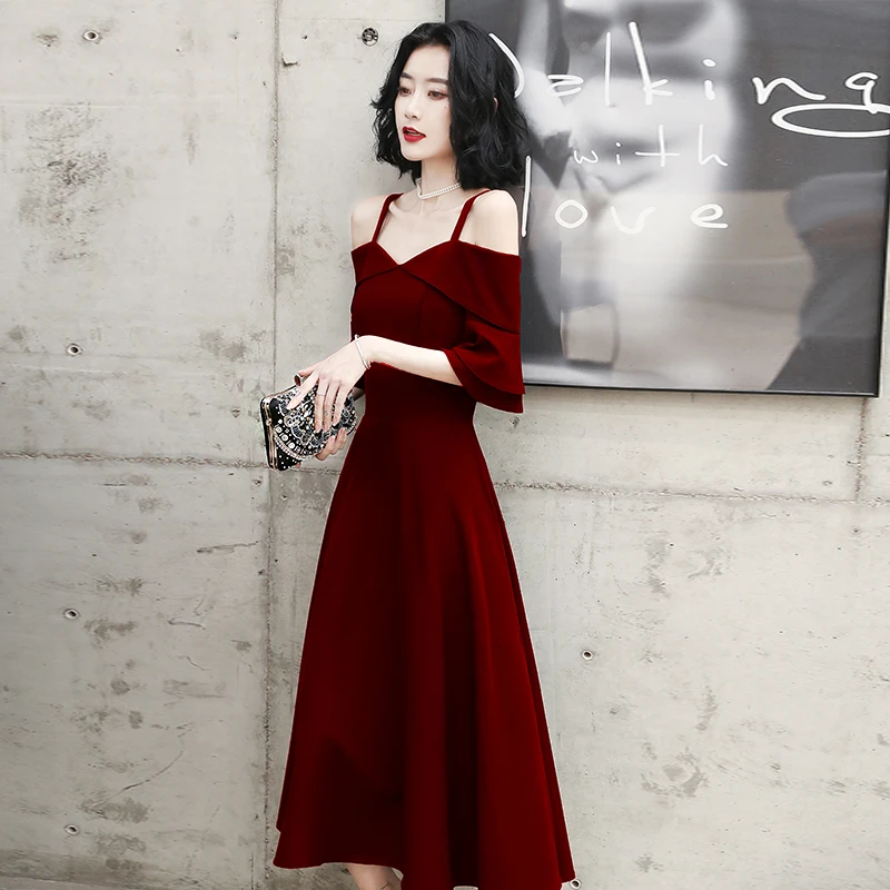 

Red Wedding Dr Women's Faion Mid-Waist A-Line Gown for Engagement Par Wedding Celebration Ele Evening Dr