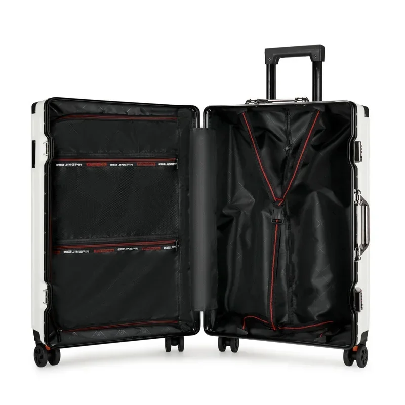 New Suitcase Aluminum Frame Men Fashion Carry on Luggage Women Password Lock Universal Wheel Travel Boarding Trolley Case