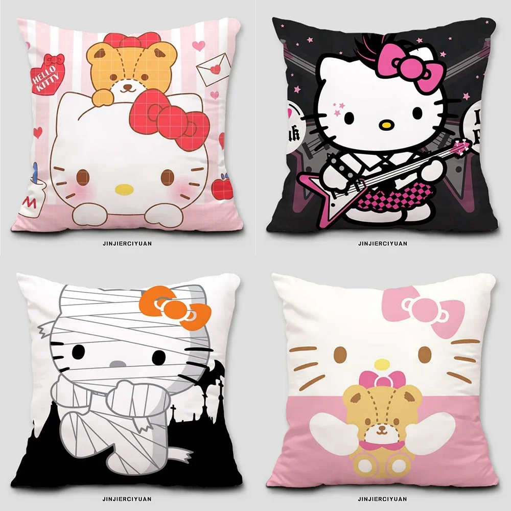 Cartoon cute Hello Kitty pillowcase Sanrio surrounding pillowcase living room sofa cushion cover home room decoration