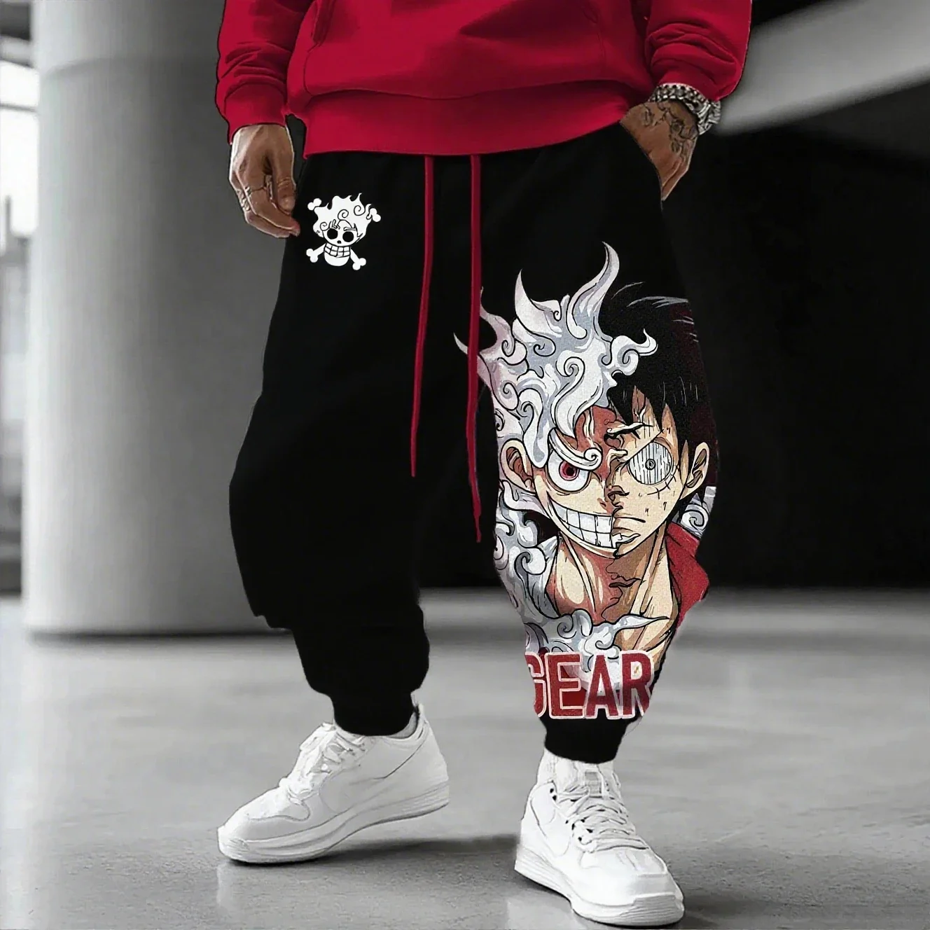 ワンピースアニメスウィートパンツ 2026 メンズ秋冬ルフィ新 Y2K 原宿大型トレンディルーズトレンディスポーツパンツ