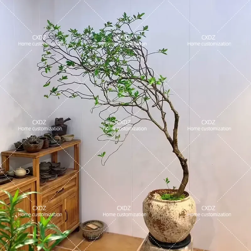 Simulation island spring flowers potted green plants interior decoration landscaping floor ornaments simple fake tree plants