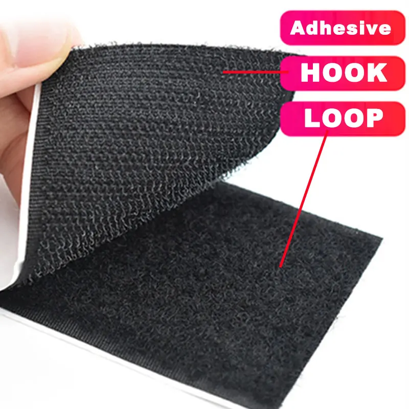 Picture 5: 5Pairs Self Adhesive Square Hook and Loop Strips Double Sided Mounting Tape Strong Sticky Back Fasteners Tape for Home 16-50mm
