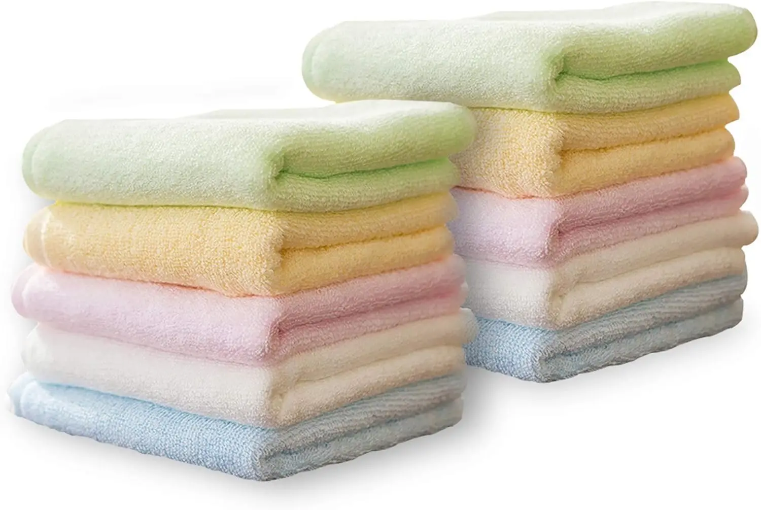 Luxury Washcloths Towel Set 10 Pack - Soft Bamboo Face Cloths for Bathroom, Kitchen, Spa, Travel