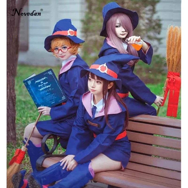 Little Witch Academia Academy Sucy Manbavaran Akko Kagari Lotte Cosplay Costumes Anime Dress Uniform Outfit Halloween Costumes
