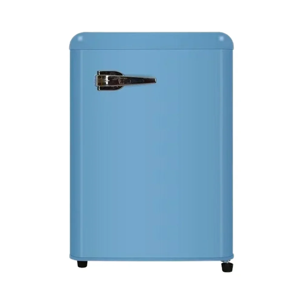 High Quality 55L/75L Mini Single Door Retro Fridge Small Compact Electric Refrigerator Handles Portable Hotel Outdoor Use New