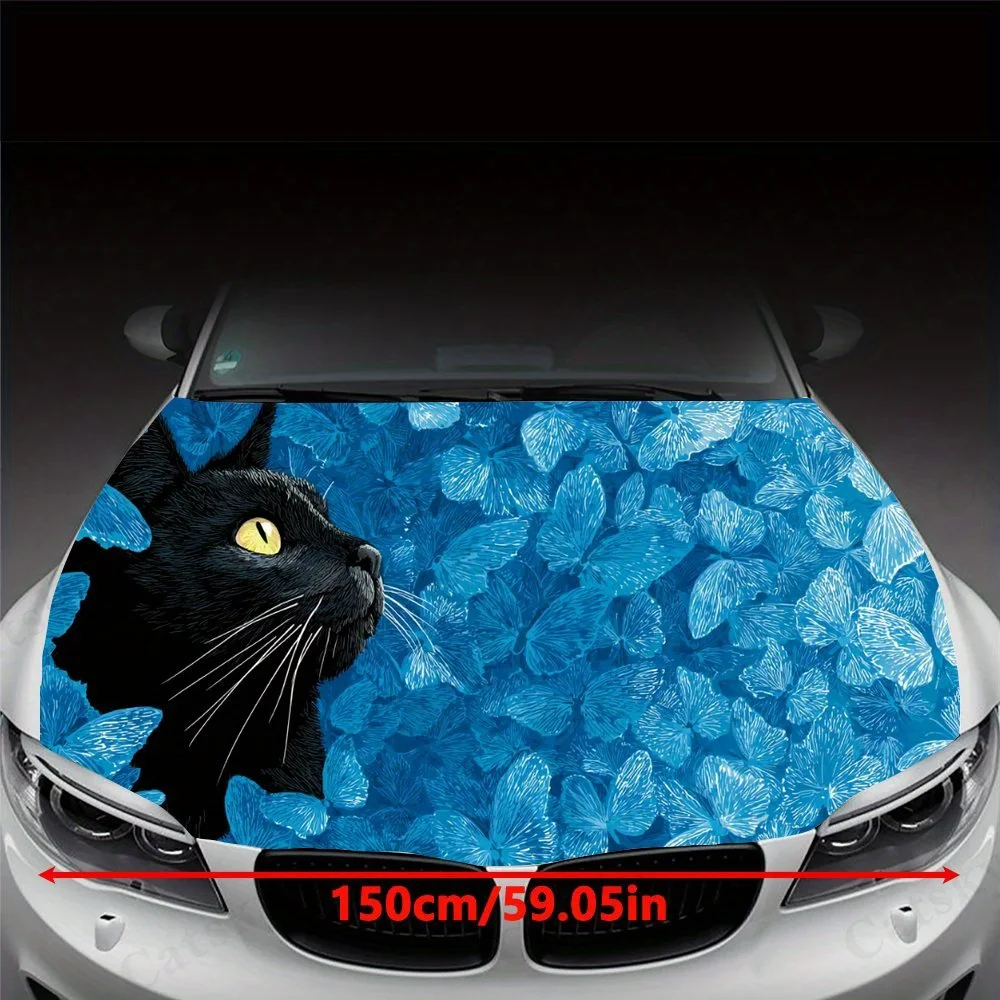 Fantasy Black Cat car hood stickers, waterproof self-adhesive, scratch resistant, easy to stick, durable car PVC stickers, car d view 2