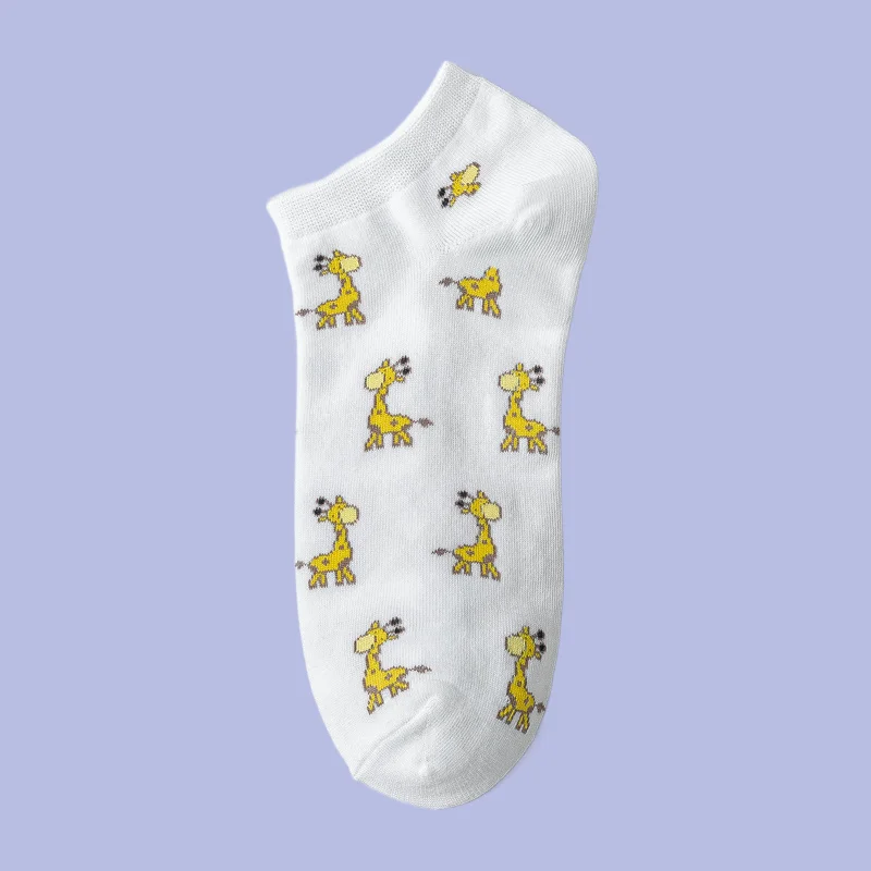 Chaussettes courtes respirantes à bouche peu profonde pour femmes, chaussettes bateau coupe basse, chaussettes Bot Bird, dessin animé mignon fin, 5/10 paires