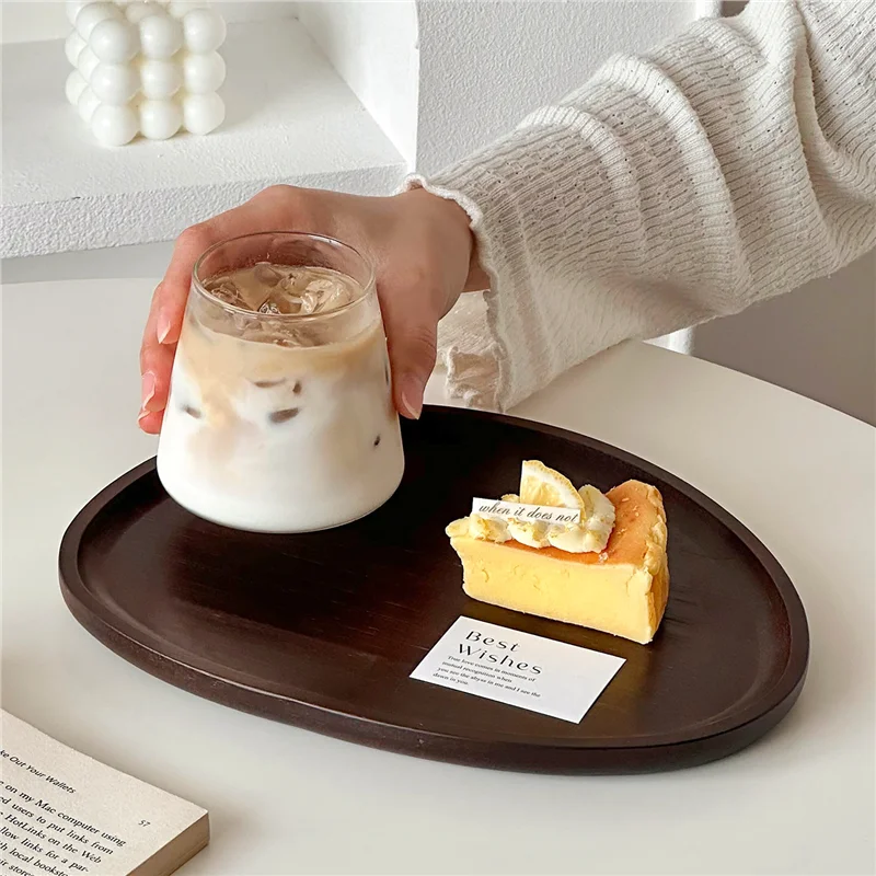 صينية قهوة خشبية بيضاوية، طبق  - مراجعة Travertine Tray Oval وسعره
