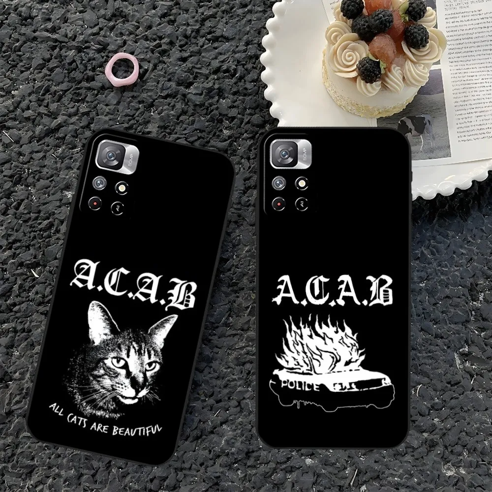 جراب هاتف لـ Xiaomi Redmi ، جميع رجال الشرطة هم الأوغاد Acab Ultras ، نوت 14 13 12 11 9 Ultra 10 Lite POCO F4 F5 X5 Pro Plus Cover