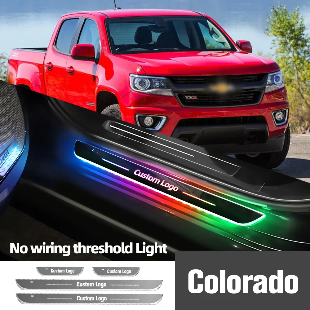 

For Chevrolet Colorado 2004-2019 2013 2014 2015 Car Door Sill Light Customized Logo LED Welcome Threshold Pedal Lamp Accessories