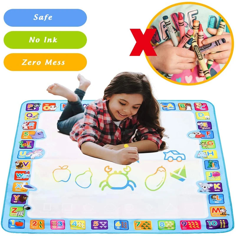 Coolplay Magic Water Drawing Mat Coloring Doodle Mat with Magic Pens Montessori Toys Painting Board Educational Toys for Kids