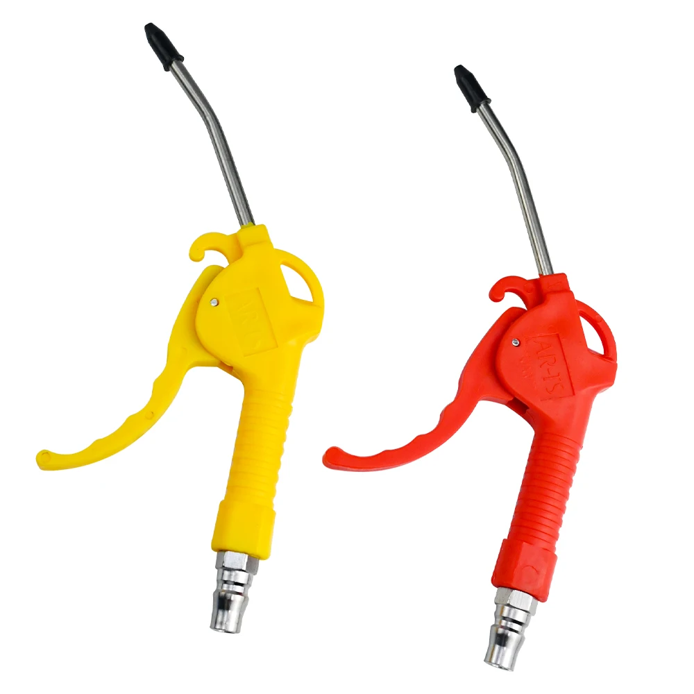 

1pcs High-Pressure Pneumatic Dust Blower: Yellow/Red Plastic, with Short Nozzle & Complete Accessories