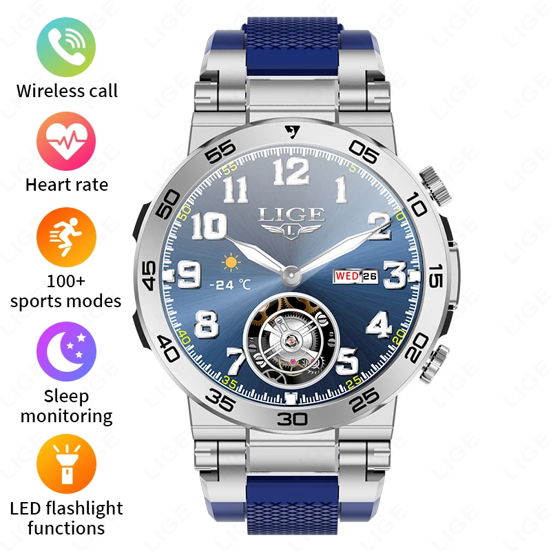2025LED Bluetooth-oproep Smart Watch Heren Buitensporten Volledig touchscreen Gezondheidsmonitoring Waterdichte smartwatch voor IOS Android - afbeelding 1