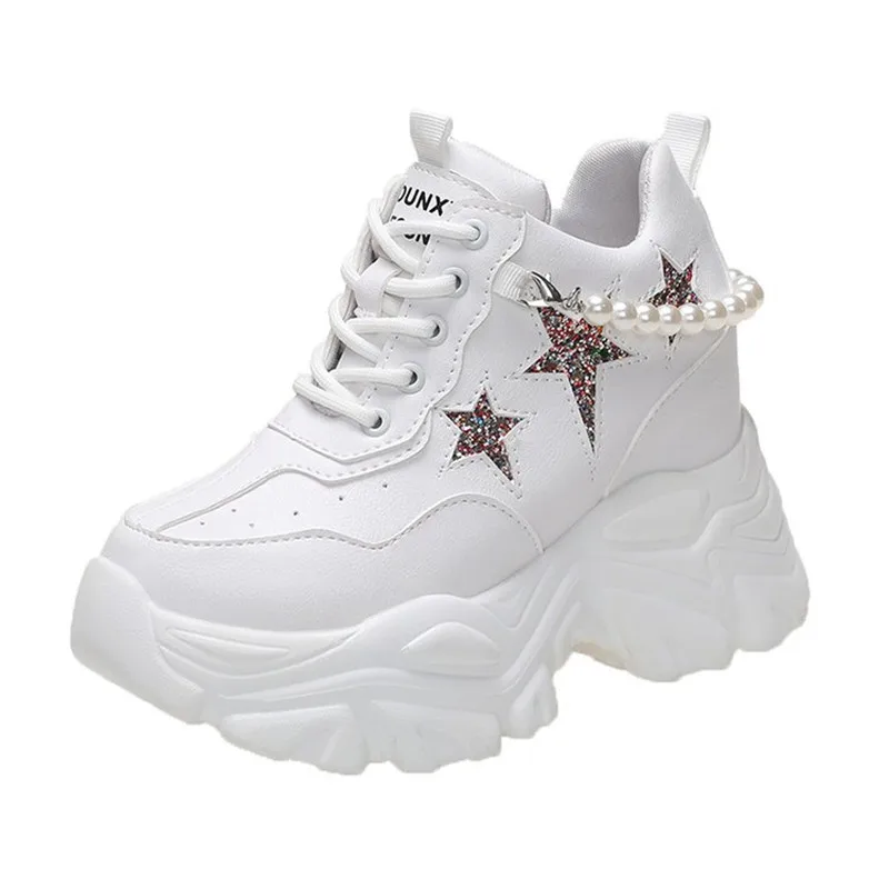 عالية الجودة أحذية منصة عالية امرأة الخريف أحذية رياضية مكتنزة زيادة 10 سنتيمتر أحذية السيدات المدربين Zapatillas Deportivas Mujer