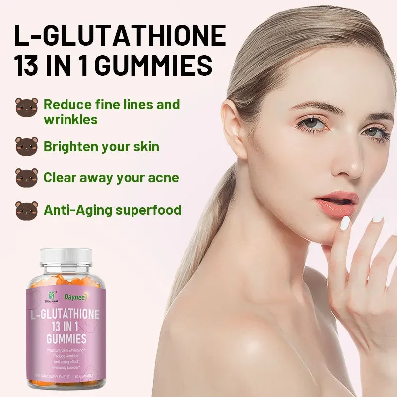 

60 pills L-glutathione 13 in 1 gummies Premium Skin brightening skin tone vegetarianism health food