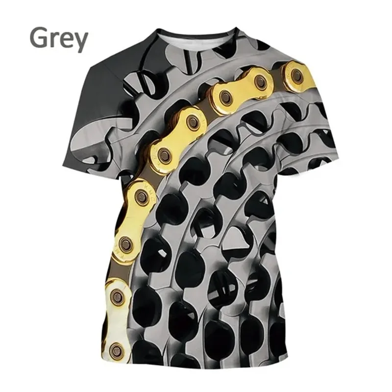 Fashion Women's Men's Motor Parts Graphic T Shirts 3D Printing Casual Round Neck Short Sleeve Tee Tops Mens Oversized Tshirt - view 4