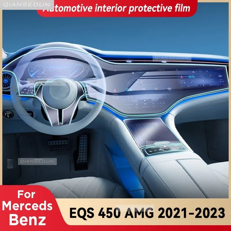 

For Mercedes Benz EQS 450 AMG 2021-2023 Gearbox Panel Dashboard Navigation Automotive Interior Protective Film Anti-Scratch