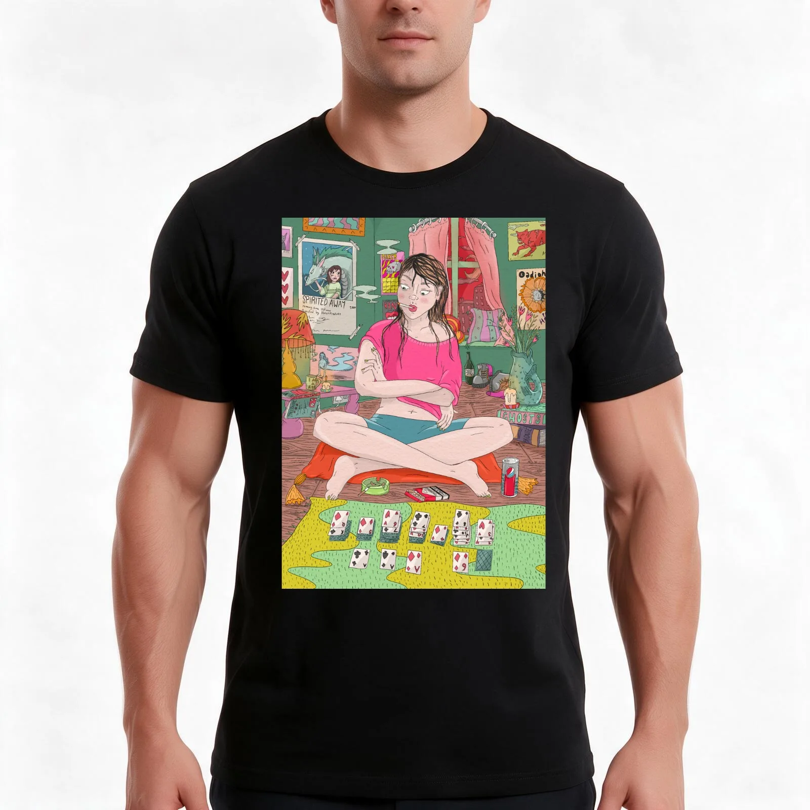 Solitude is Bliss T-Shirt, Summer Casual Cotton Tee, Oversized Streetwear Tops, Vintage Graphic Print, Loose Fit Short Sleeve
