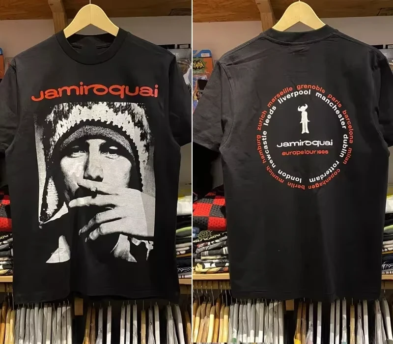 Jamiroquai Band 2 Side 90 Short Sleeve Unisex T Shirt Classic Style Both Men and Women Can Wear Fashionable Short-sleeved Shirts