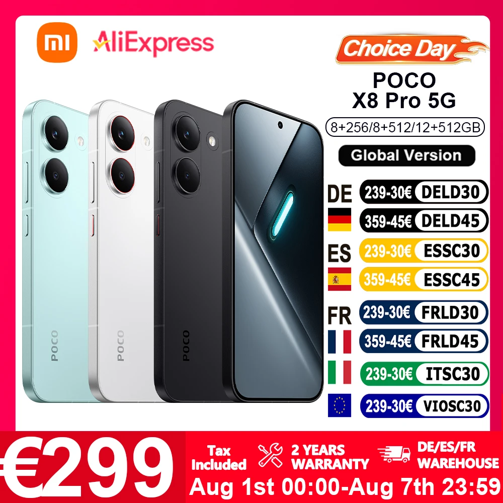 Globale Version POCO X8 Pro 5G Smartphone 5G 6,59 Zoll 120Hz 100W HyperCharge 6500mAh IP68 50MP Hauptkamera