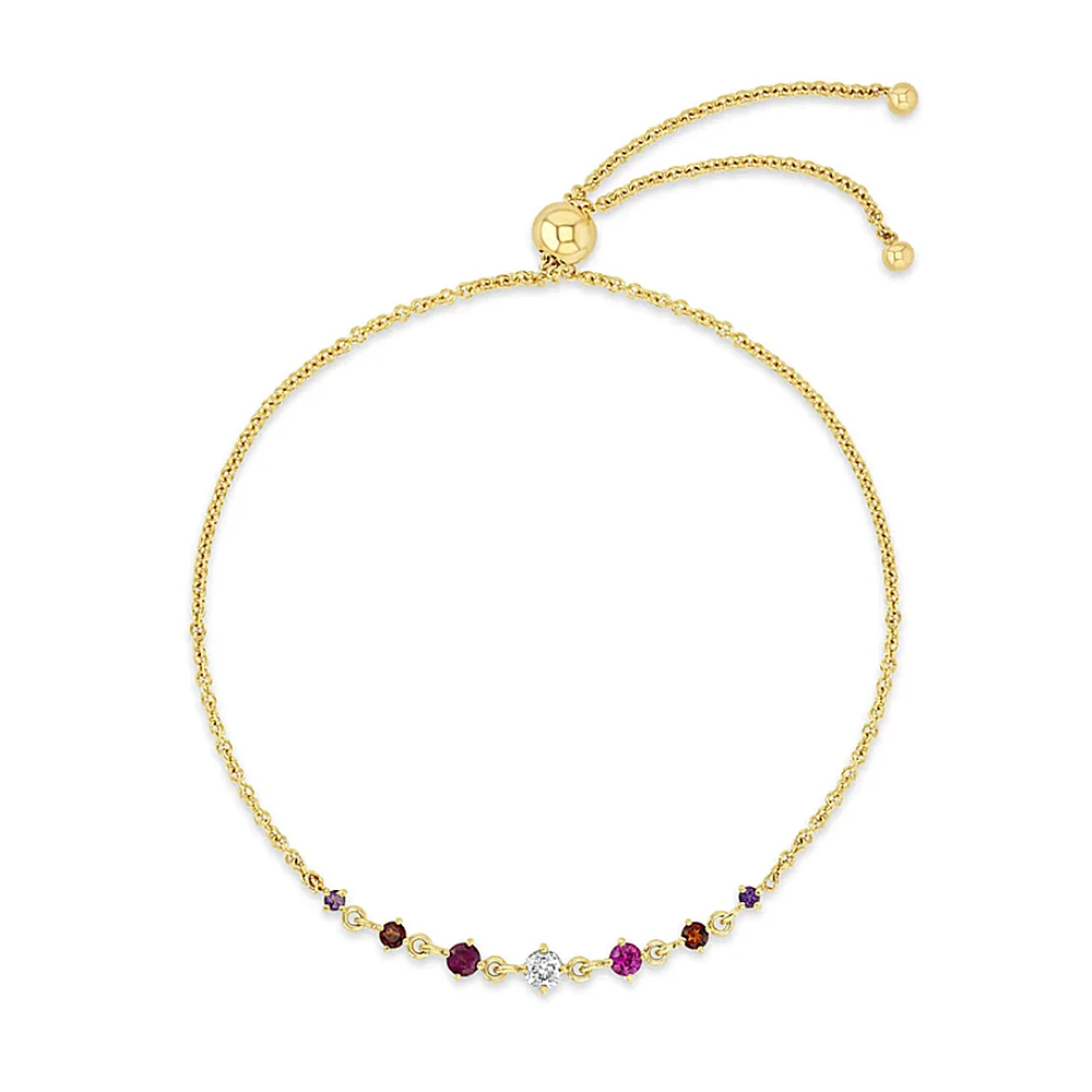 European and American Charm Bracelet Fashion 925 Sterling Silver Rainbow Color Zircon Adjustable Bracelets For Women Gift