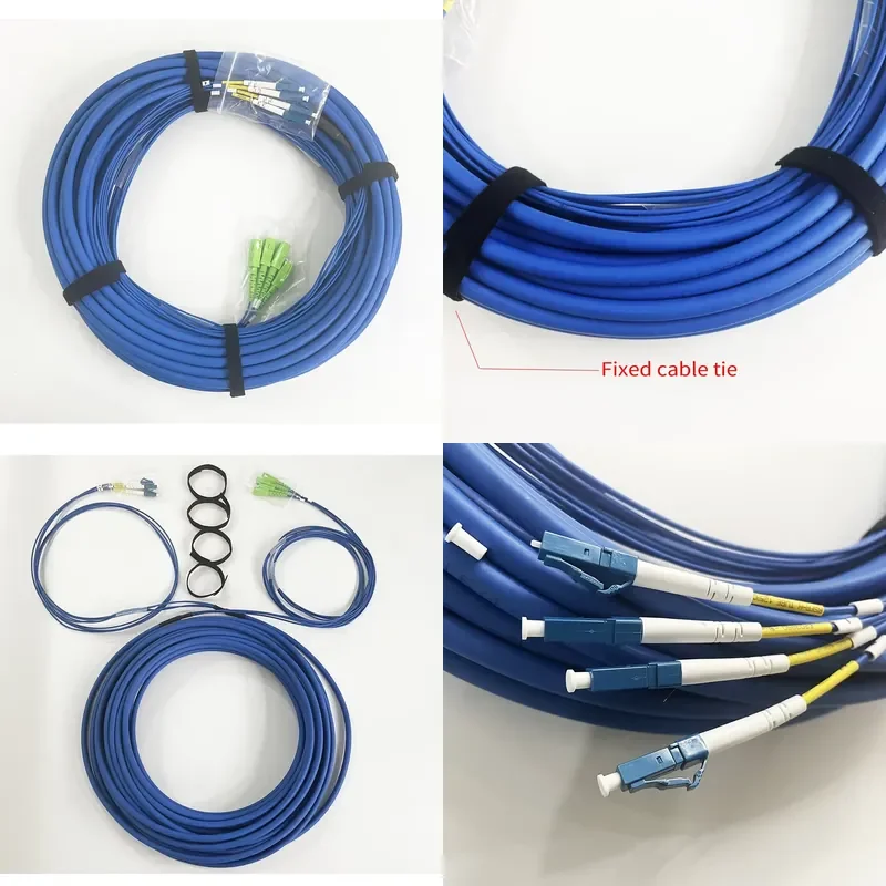 High Efficiency 4x4 SC APC 0.9mm Pigtails Breakout fiber optic patch cord hybrid lc sc adapter Branch Fanout Multi-core Cable