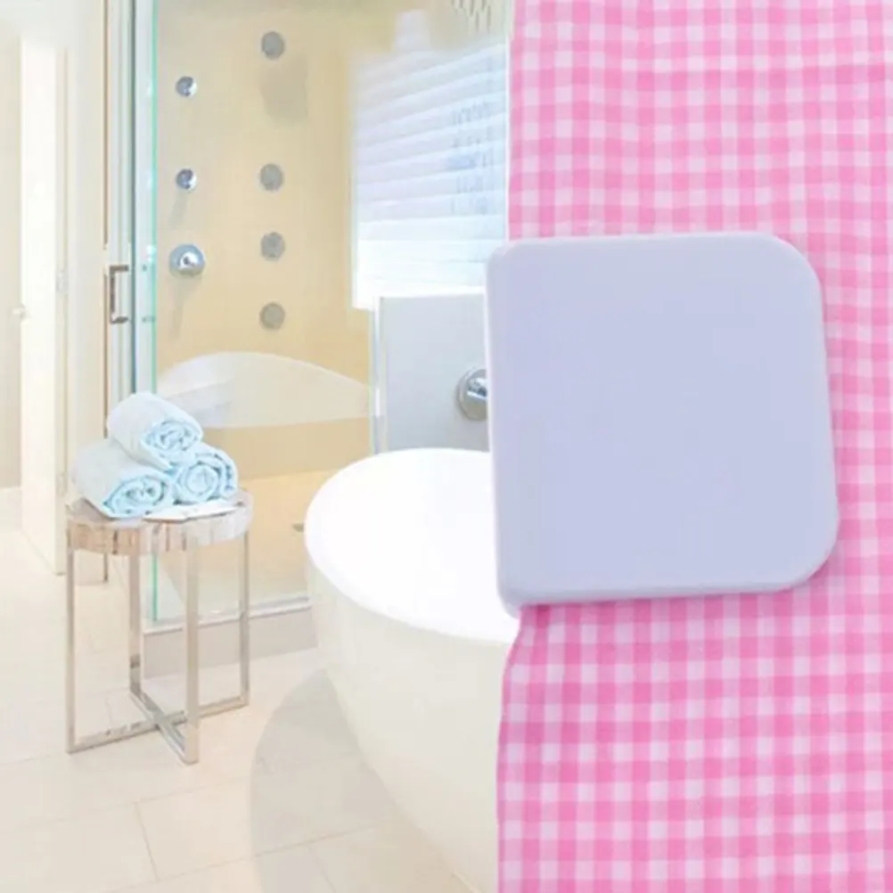6Pcs Adhesive Shower Curtain Clips Windproof Bathroom Curtain Holders Splash Proof Self Stick Shower Liner Clips for Tub