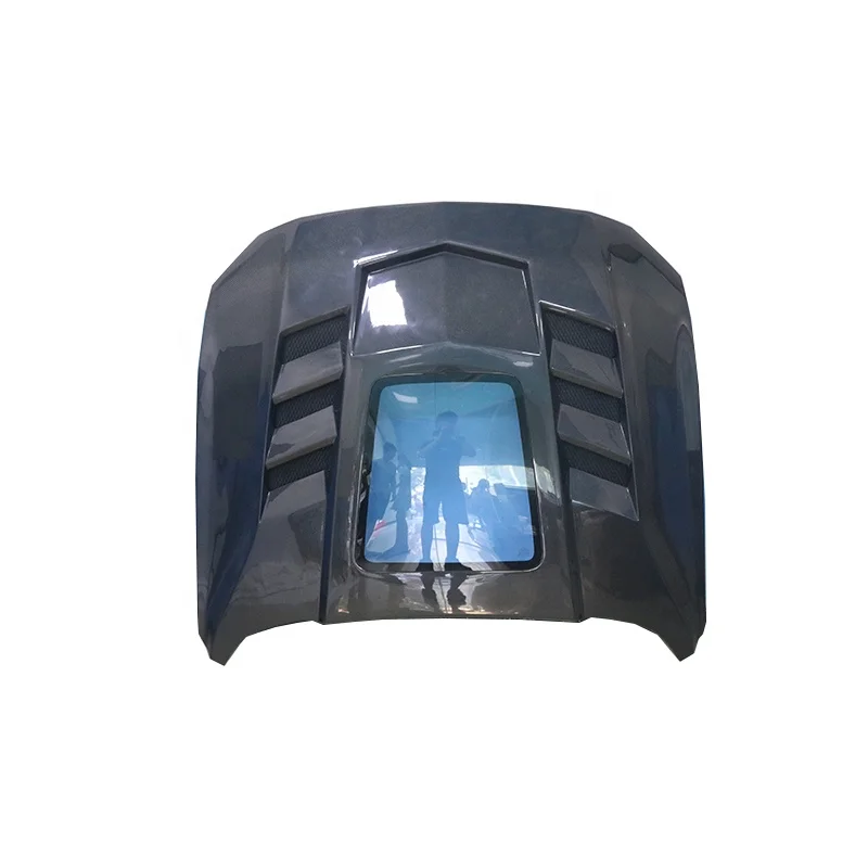 

Transparent Window Carbon Hood For Must*ang 2015-2020 Engine Cover Perfect Fitment High Quality