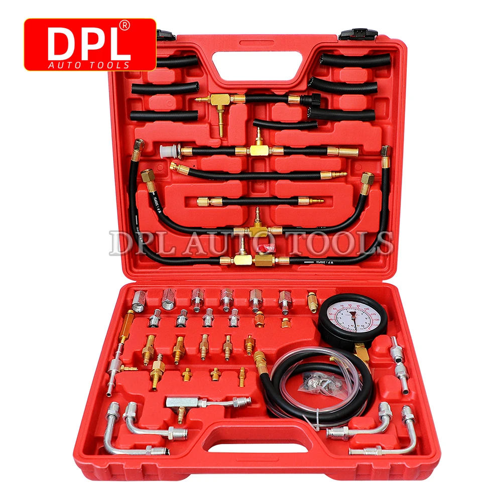 Car Fuel Injection Gauge Pressure Tester Test Kit Auto System Pump Tool Set