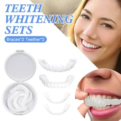 Carillas blanqueadoras para hombres y mujeres, cubierta de dientes falsos temporales, de imitación, con sonrisa perfecta, 5 piezas/10 piezas