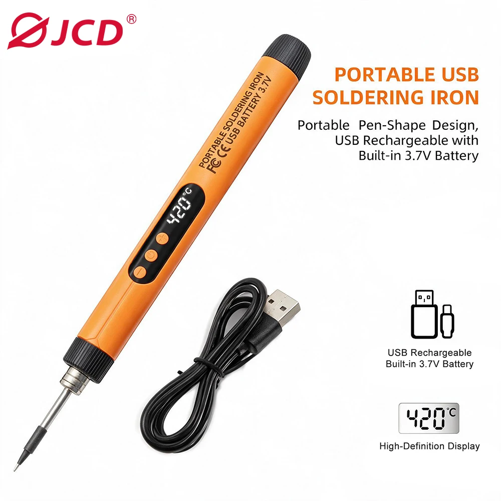5V 8W Electric Soldering Iron USB with Digital Display Type-C Interface 300-420℃ Adjust Intelligent Soldering Iron Set DIY Tools