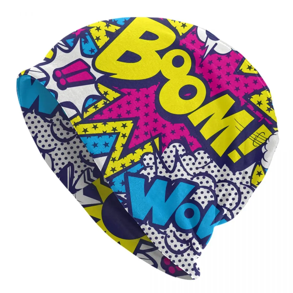 American Comic Style Book Collection Pop Art Bonnet Beanie Knit Hat Men Women Cool Unisex Adult Warm Winter Skullies Beanies Cap