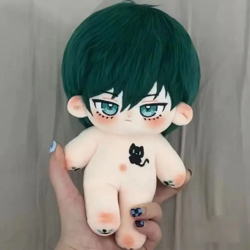 

BLUE LOCK Rin Itoshi 20CM Anime Plush Dress Up Cotton Doll Cosplay Clothes with Skeleton Plushie Ears Xmas Gifts Toys for Kids