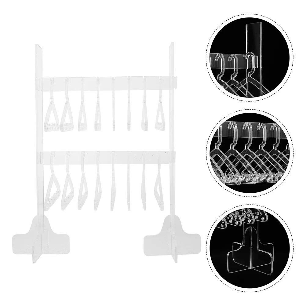 2Pcs Acrylic Jewelry Holder Stand Double-Layer Necklace Organizer Display Rack Ring Earring Bracelet Storage Necklace Holder