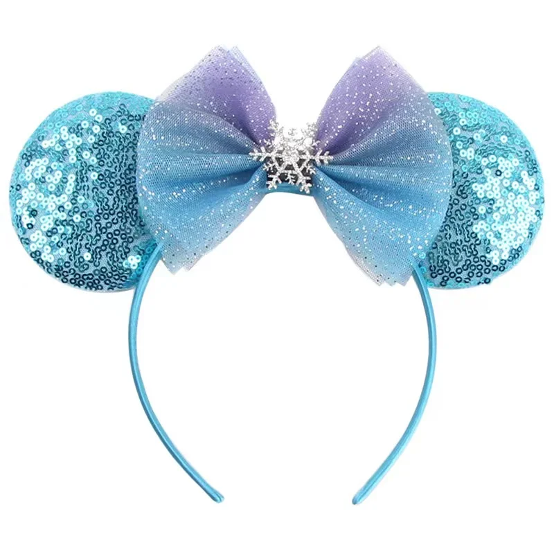 NEW Frozen Snowflake Mouse Ears Headband Girls Boys Sequin 5\