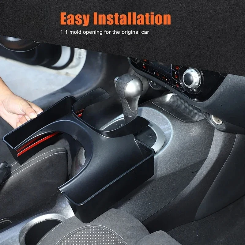 

Fit For Nissan JUKE Infiniti ESQ 2011-2019 ABS Black Car Center Console Gears Storage Box Trim Interior Car tool Accessories