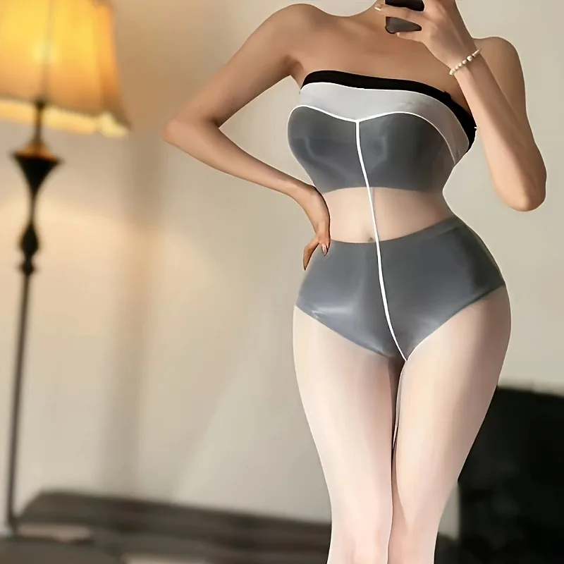 1 Paar Damen Übergrößen Ölglänzende Transparente Strumpfhose mit Hoher Taille, Elastisch, Ultradünn, Schimmernde Strümpfe, Pferdeöl-Nylon Aurora-Strumpfhose – Detail 5