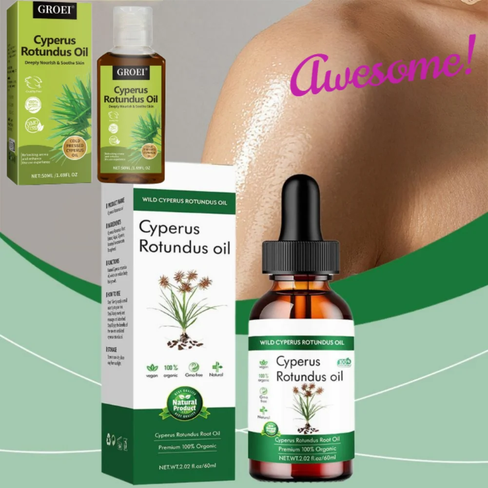 

50/60ML Cyperus Rotundus Essential Oil Pure Moisturizing Nourishing Reduce Redness Smoothing Repair Legs Arms Body Hair Removal