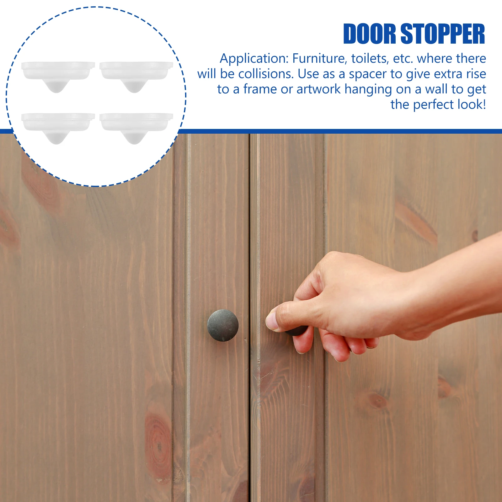 

50pcs Door Stopper Self Adhesive Bumper Wall Protector Pads Soft Silicone Anti-Collision Furniture Buffer Pads For Cabinet Door