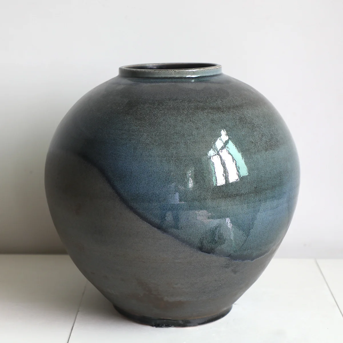 Vintage clay pot ceramic vase wabi wind decoration living room floor-to-ceiling hydroponic insert dried flowers coarse pottery f