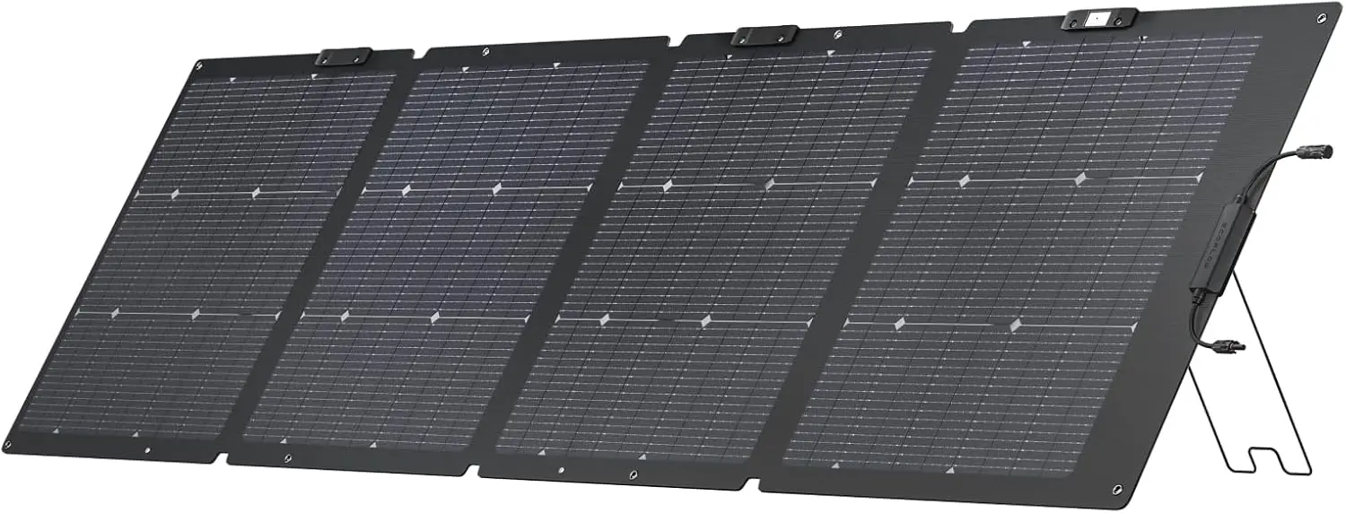 EF ECOFLOW 220W Portable Solar Panel, Bifacial Design Up to 25% Conversion Efficiency N-Type Solar Cell, with Adjustable