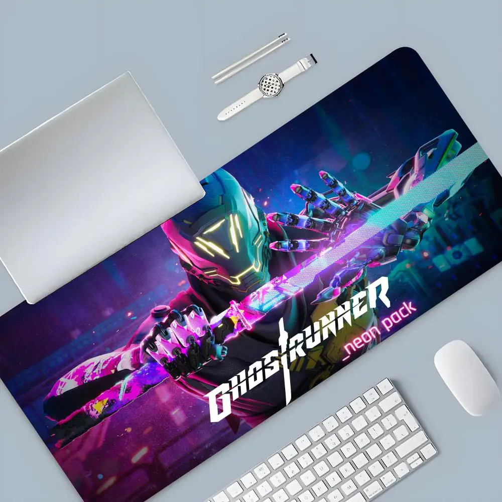game Ghostrunner Mouse Pad Cartoon Lockedge Large Gaming Pad Computer Gamer Keyboard Mouse Mat Desk Mousepad for PC Desk Pad