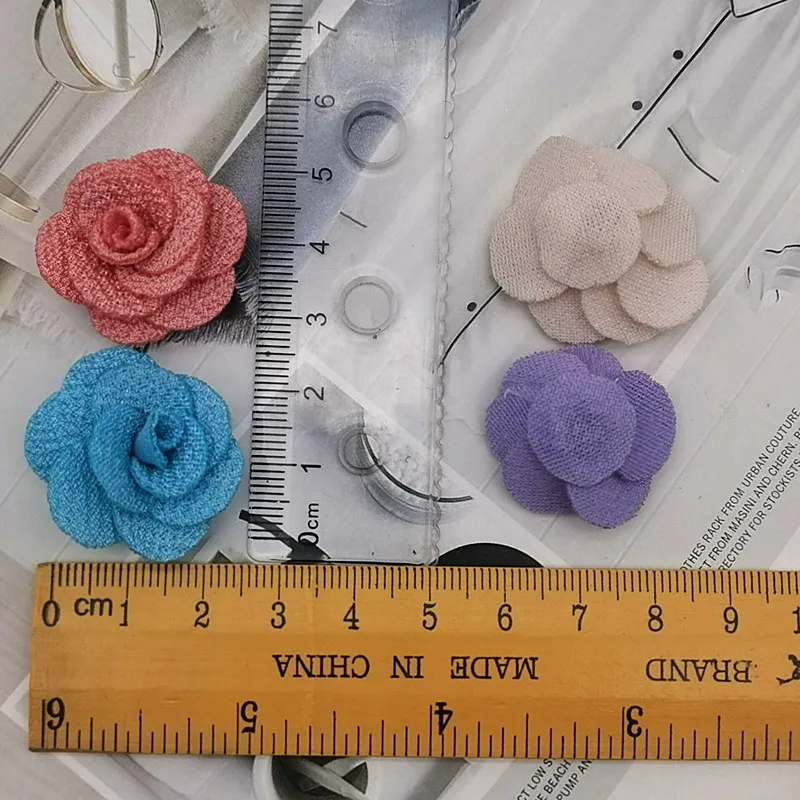 2.5cm-3.5CM Small Flower Clothing Headwear Accessories Three-dimensional Flower Handmade DIY Hair Accessories 24-48 pieces