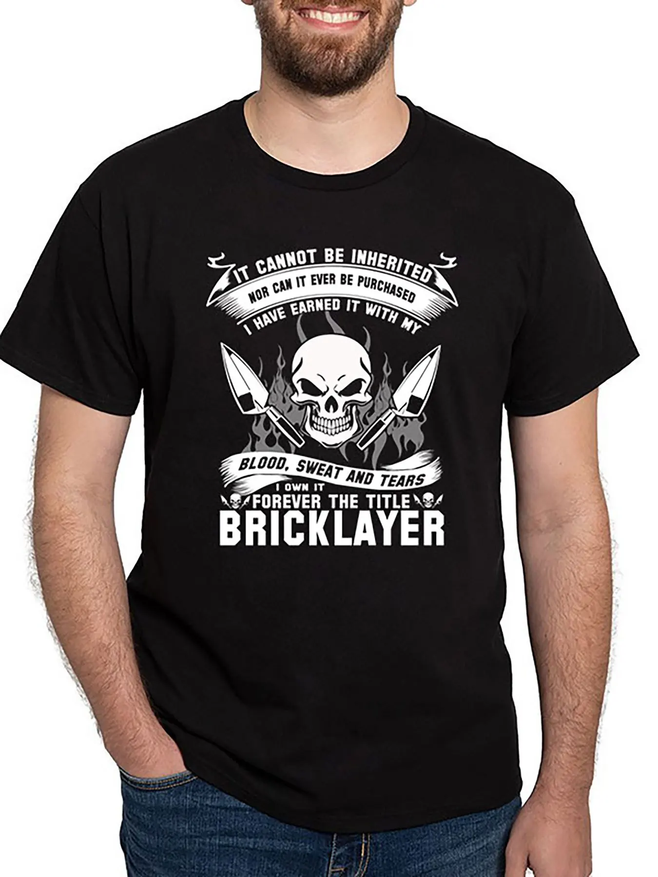 Bricklayer 78859 funny Men’s Short Sleeve Graphic T-shirt Collection black