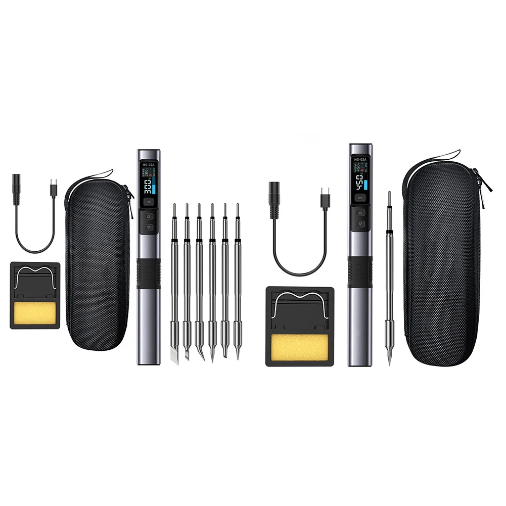 Electronics Repair Kit Fast Heating Iron Electronics Assembly 0.96-inch Color Display Complete Accessory Set Electric Tool Black