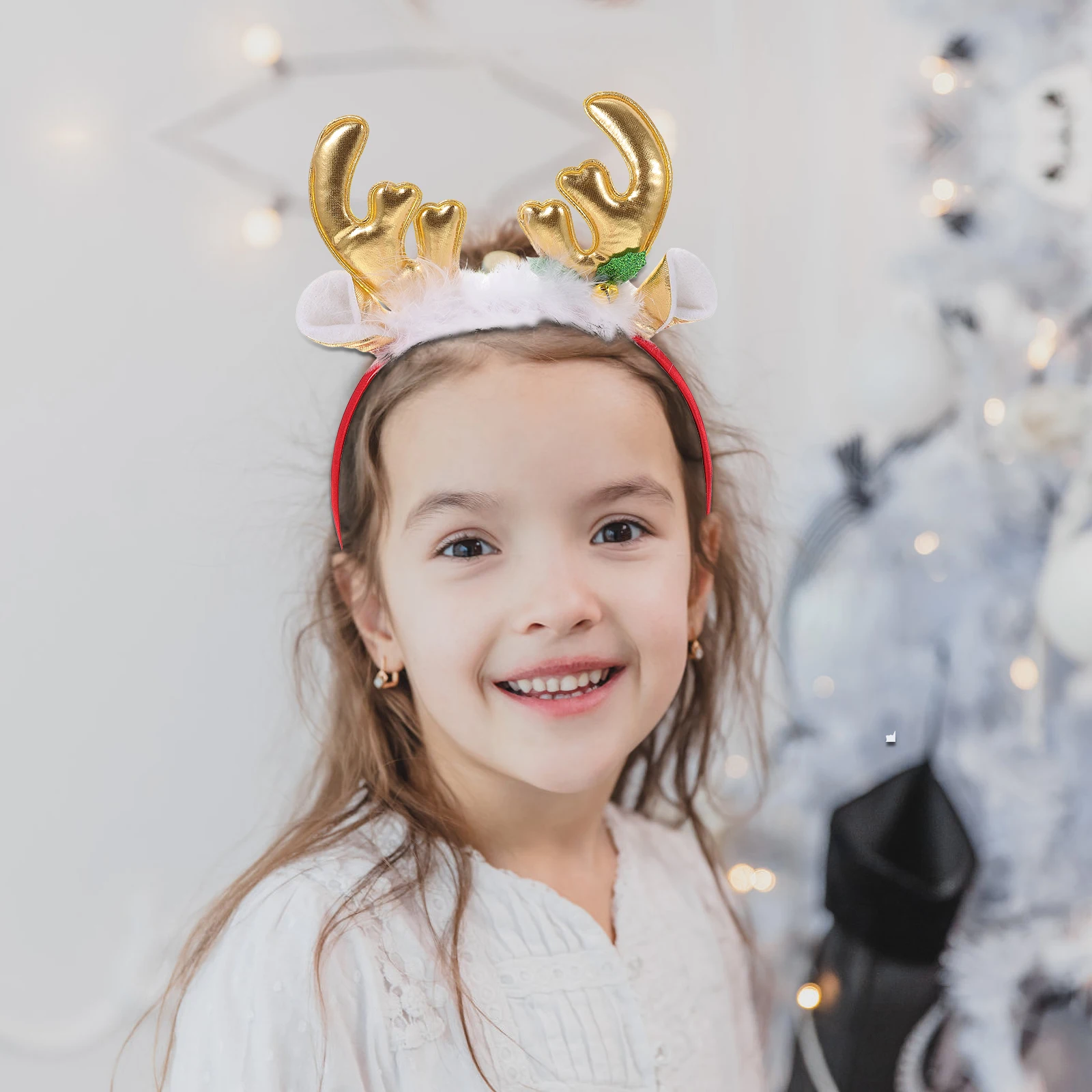 

2pcs Antler Headband Christmas Hair Decor for Kids Women Party Costume Flannel Hair Hoops Non-Skid Comfortable Lovely Headdress