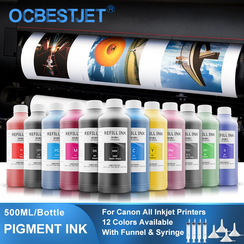 

500ML Pigment Ink For Canon PFI-107 PFI-120 PFI-320 PFI-102 PFI-104 PFI-707 PFI-710 PFI-206 PFI-306 TM-200 TM-300 PF670 iPF680