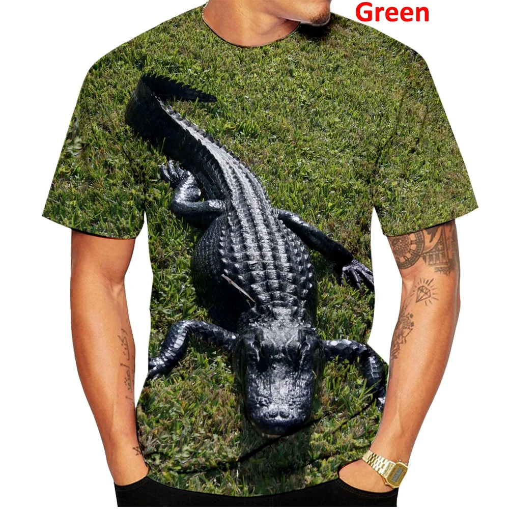 2022 أحدث صيحات الموضة الرجال النساء التمساح ثلاثية الأبعاد مطبوعة تي شيرت قصير الأكمام بلايز S-5XL #5