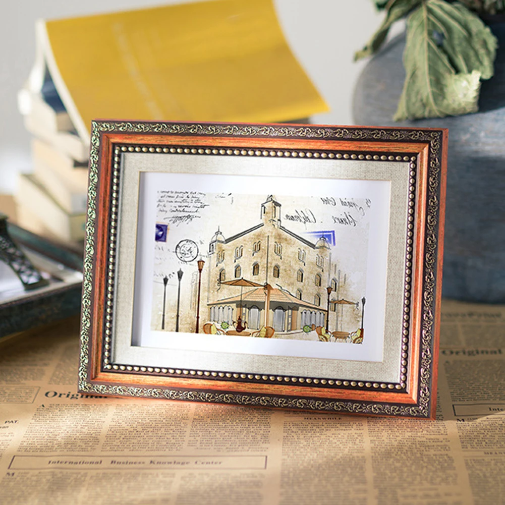 European Style Retro Photo Frame Picture Certificate Customized Home Decor Vintage Desktop Wall Hanging Gift Ornament Room Wed