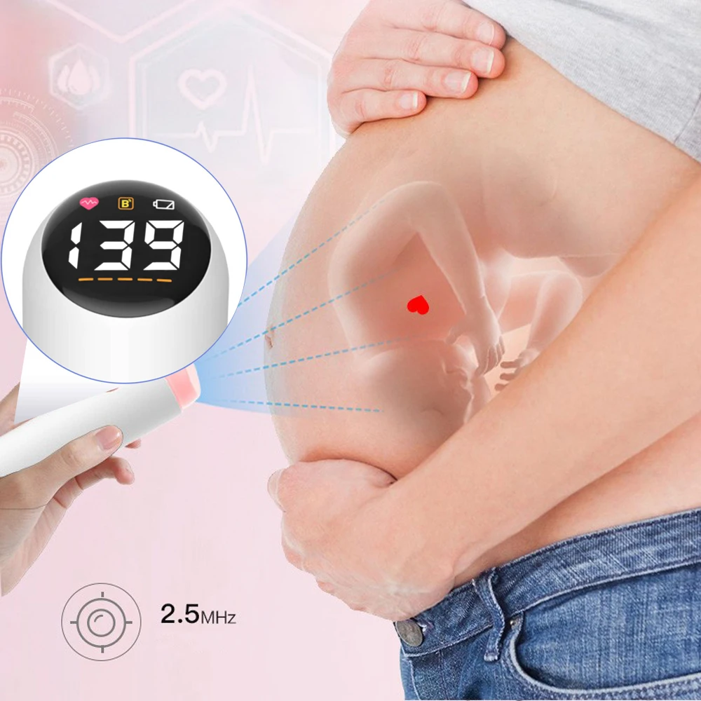 Doppler Fetal Heart Monitor Rechargeable Bluetooth Fetal Heart Pregnant Woman Baby Monitor APP Doppler Sound Storage Share